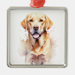 ORNAMENTO DE METAL CÃO LABRADOR RETRIEVER AMARELO LINDO