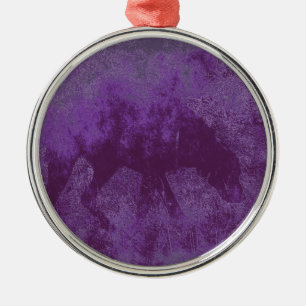 Ornamento De Metal Cão Roxo