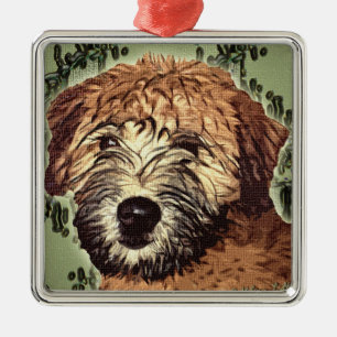 Ornamento De Metal Cãozinho Com Cachorro Molhado, Serração Terrier Co