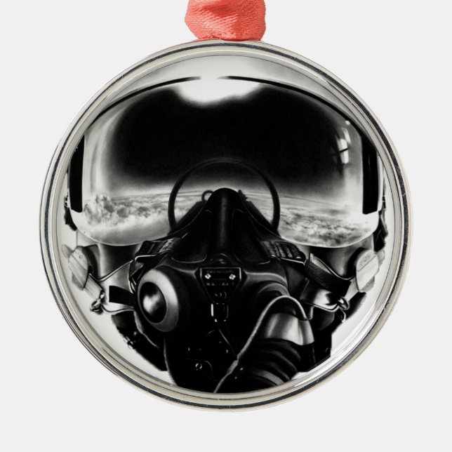 Ornamento De Metal Capacete do piloto de combate (Frente)