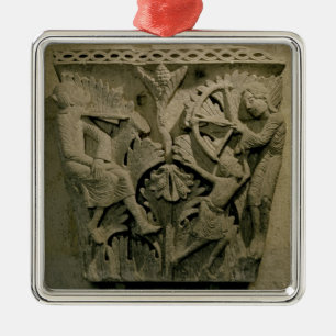 Ornamento De Metal Capital que descreve um homem que dispara em uma