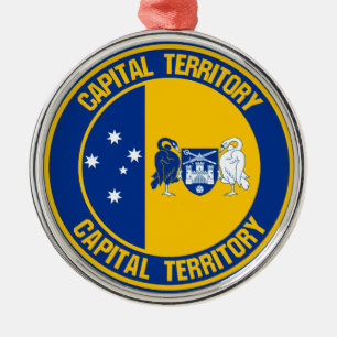 Ornamento De Metal Capital Território Redondo Emblem