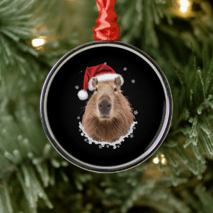 Ornamento De Metal Capivara Natal Engraçado