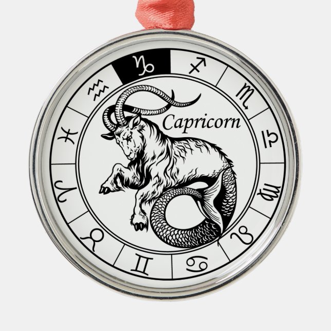 Ornamento De Metal capricorn (Frente)