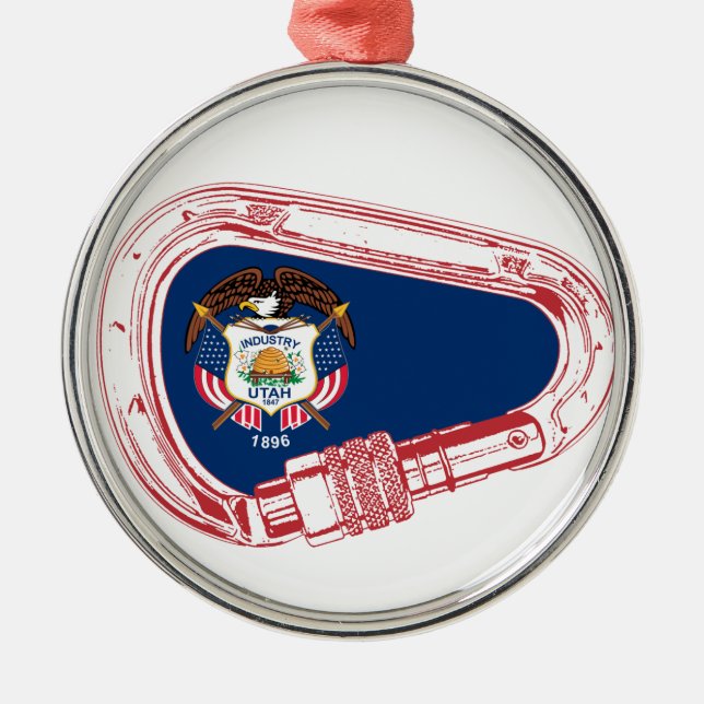 Ornamento De Metal Carabineiro de subida da bandeira de Utah (Frente)