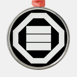 Ornamento De Metal Caracteres Kanji quadrados para três em Oshiki