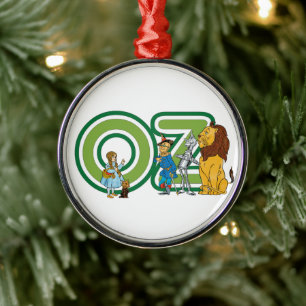 Ornamento De Metal Caráteres de mágico de Oz do vintage e letras do