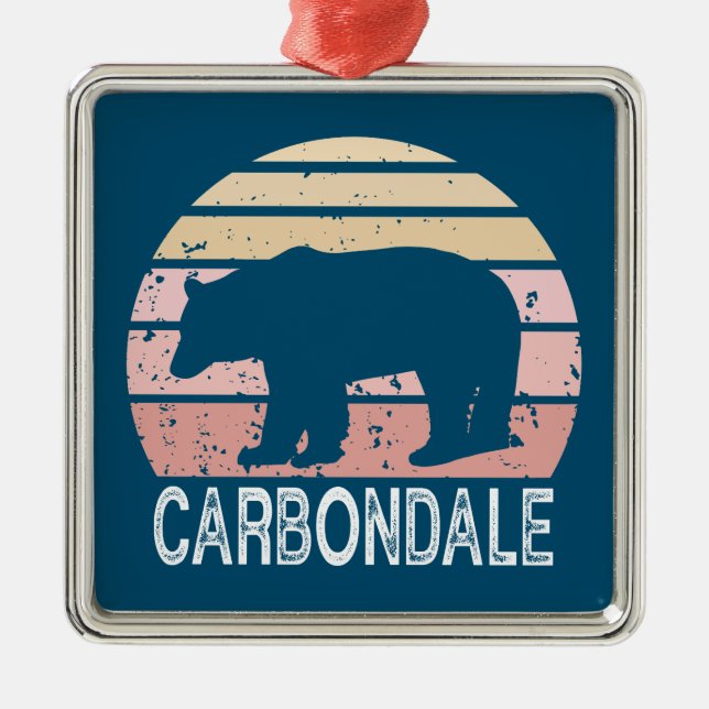 Ornamento De Metal Carbondale Colorado Retro Bear (Frente)
