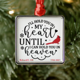 Ornamento De Metal Cardeal/Personalizado, vou te segurar em meu coraç