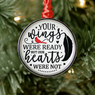 Ornamento De Metal Cardeal/Suas Asas Estavam Prontas