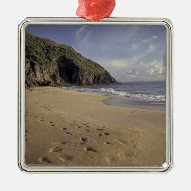 Ornamento De Metal Caribe, Rua. Pegadas no Atlântico (Frente)