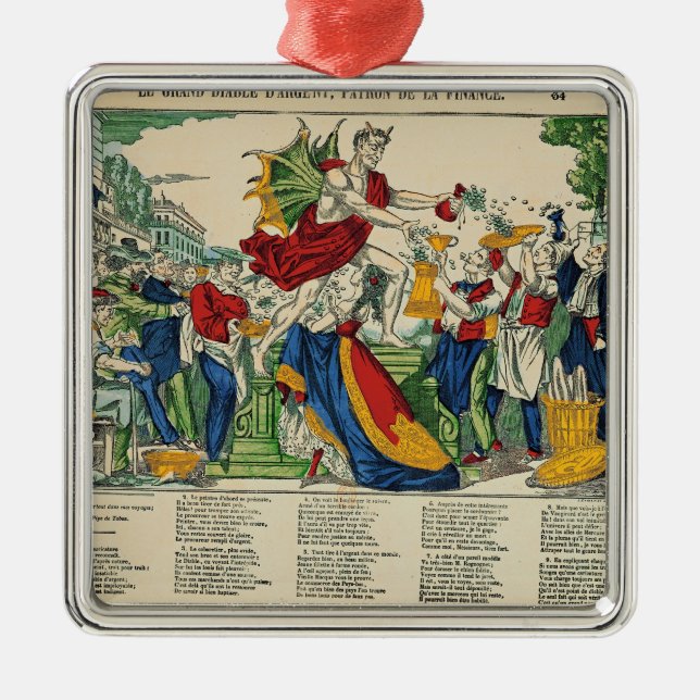 Ornamento De Metal Caricatura do demónio do dinheiro, 1860 (Frente)