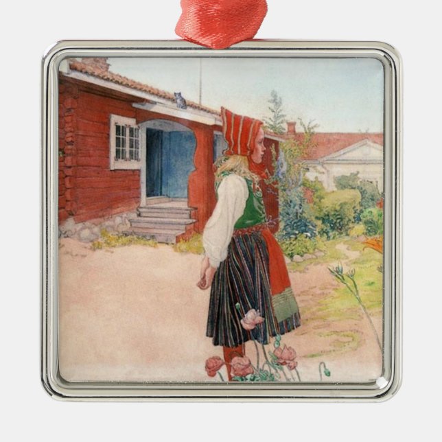 Ornamento De Metal Carl Larsson, O Falun Home (Frente)