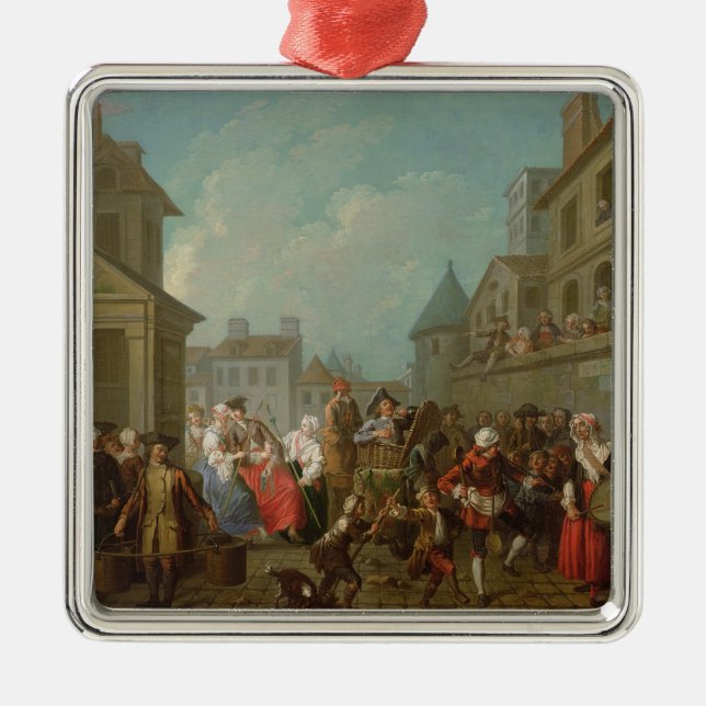 Ornamento De Metal Carnaval da rua em Paris, 1757 (Frente)