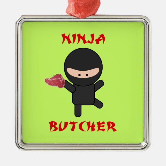 Ornamento De Metal Carniceiro de Ninja com carne (Frente)