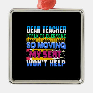 Ornamento De Metal Caro Professor, Eu Falo Com Todos, Tão Movendo Meu