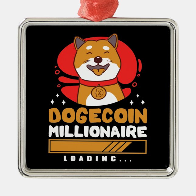 Ornamento De Metal Carregamento do Crypto DogeCoin Millionaire (Frente)