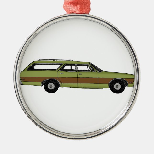 Ornamento De Metal carrinha retro (Frente)