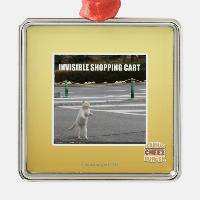 ORNAMENTO DE METAL CARRINHO DE COMPRAS INVISÍVEL (Frente)