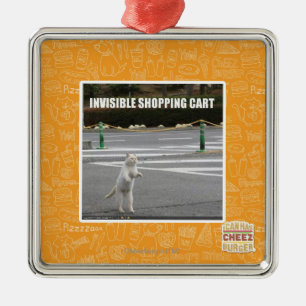 ORNAMENTO DE METAL CARRINHO DE COMPRAS INVISÍVEL