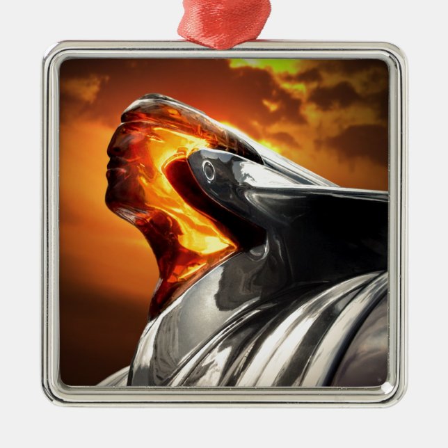 Ornamento De Metal Carro Clássico Chefe Pontiac Chefe Sunset (Frente)