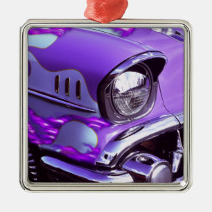 Ornamento De Metal Carro clássico: Chevrolet com capô em chamas