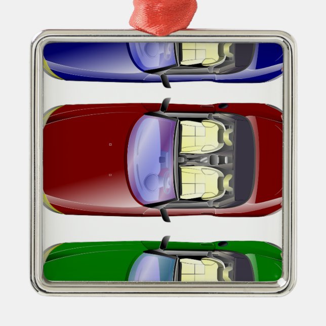 Ornamento De Metal Carros coloridos (Frente)