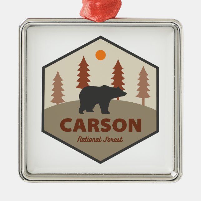 Ornamento De Metal Carson National Forest New Mexico Bear (Frente)