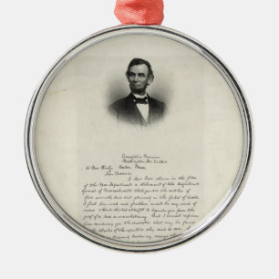 Ornamento De Metal Carta de Abraham Lincoln