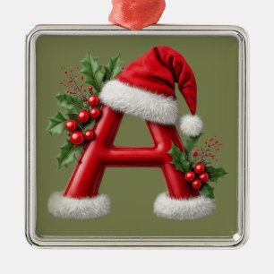 Ornamento De Metal Carta de Natal A Decorada Com Chapéu de Papai Noel