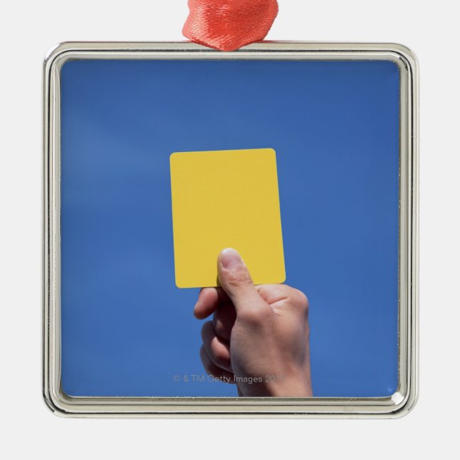 Ornamento De Metal Cartão amarelo (Frente)