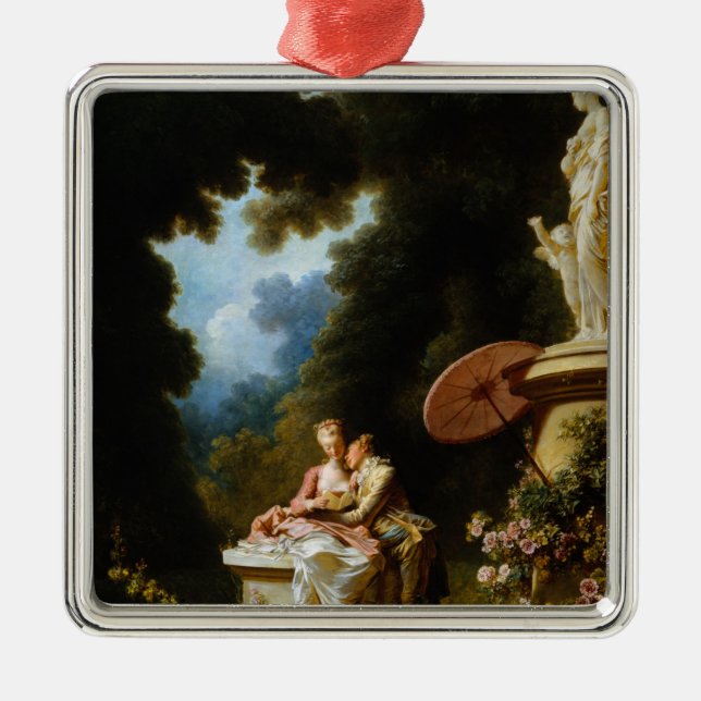 Ornamento De Metal Cartas de amor por Jean Honore Fragonard (Frente)