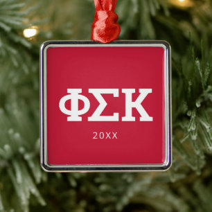 Ornamento De Metal Cartas Phi Sigma Kappa