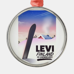 Ornamento De Metal Cartaz de viagem de snowboard Levi Finlândia