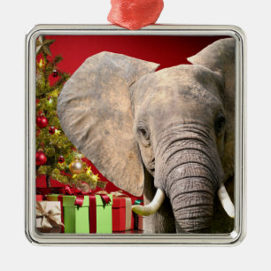 Ornamento De Metal Cartões de natal elefantes