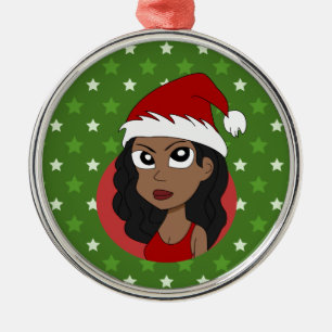 Ornamento De Metal Cartografia da menina de Natal