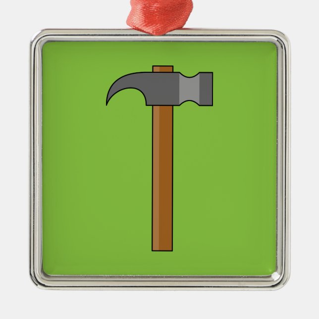 Ornamento De Metal Cartoon Claw Hammer (Frente)