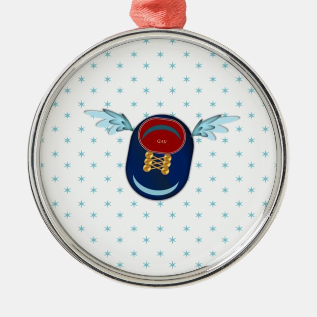 Ornamento De Metal Cartoon e estrelas de calçado alado (Frente)