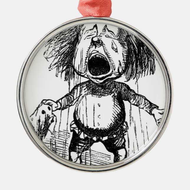 Ornamento De Metal Cartoon Engraçado Chorando Lágrimas (Frente)