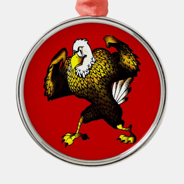Ornamento De Metal Cartoon Fighting Eagle (Frente)
