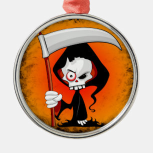 Ornamento De Metal Cartoon Grim Reaper Assustador
