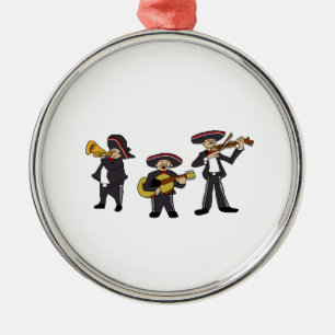 Ornamento De Metal Cartoon Mariachi Banda Fiesta
