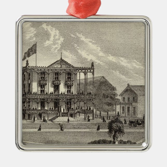 Ornamento De Metal Casa de Arlington, bosque do oceano, NJ (Frente)