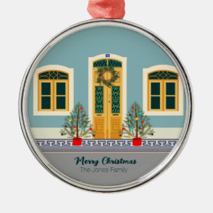 Ornamento De Metal Casa Festiva Portuguesa de Natal
