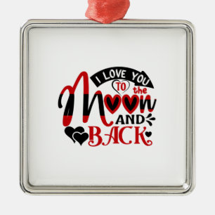 Ornamento De Metal Casal Art I Love You To Moon