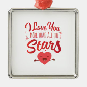 Ornamento De Metal Casal Arte Eu Te Amo Mais Do Que Todas As Estrelas