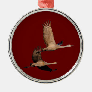 Ornamento De Metal casal do guindaste do sandhill