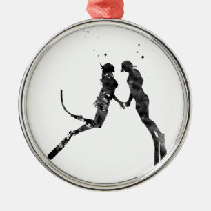 Ornamento De Metal Casal dos mergulhadores de mergulhador