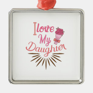 Ornamento De Metal Casal Presente Eu Amo Minha Filha