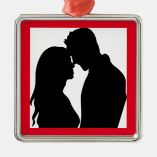 ORNAMENTO DE METAL CASAL ROMÂNTICO SILHOUETTE